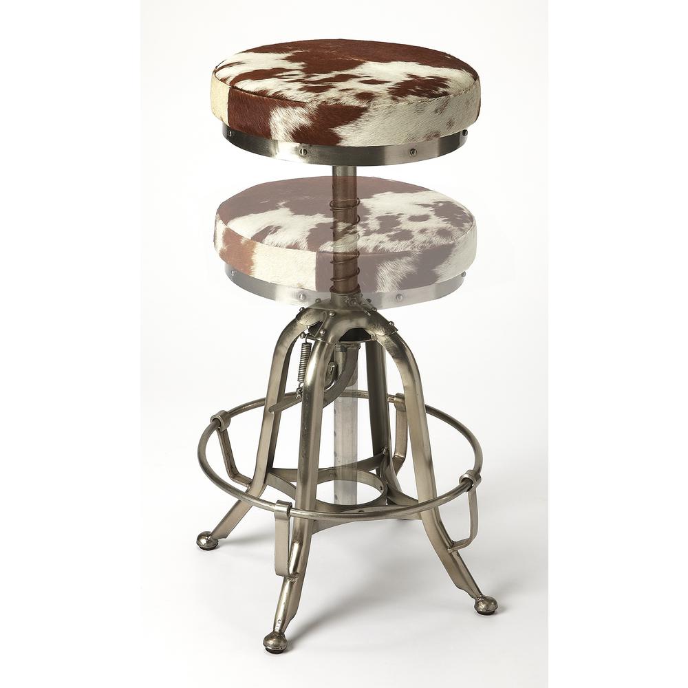 Donovan Hair-On-Hide 22" Bar Stool, Multi-Color. Picture 3