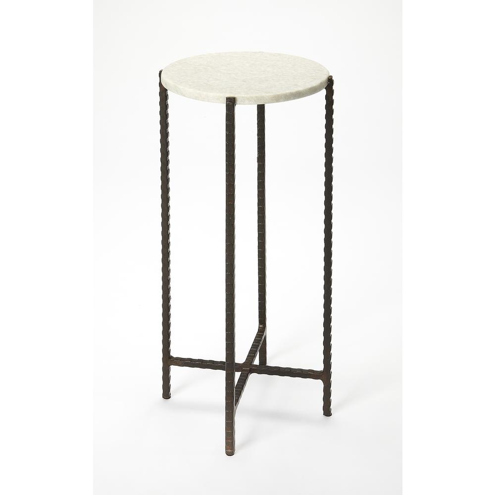 Nigella Marble and Cross Legs Side Table, Multi-Color. Picture 1