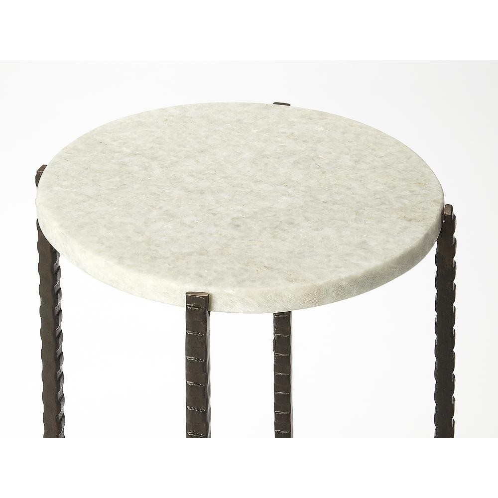 Nigella Marble and Cross Legs Side Table, Multi-Color. Picture 2