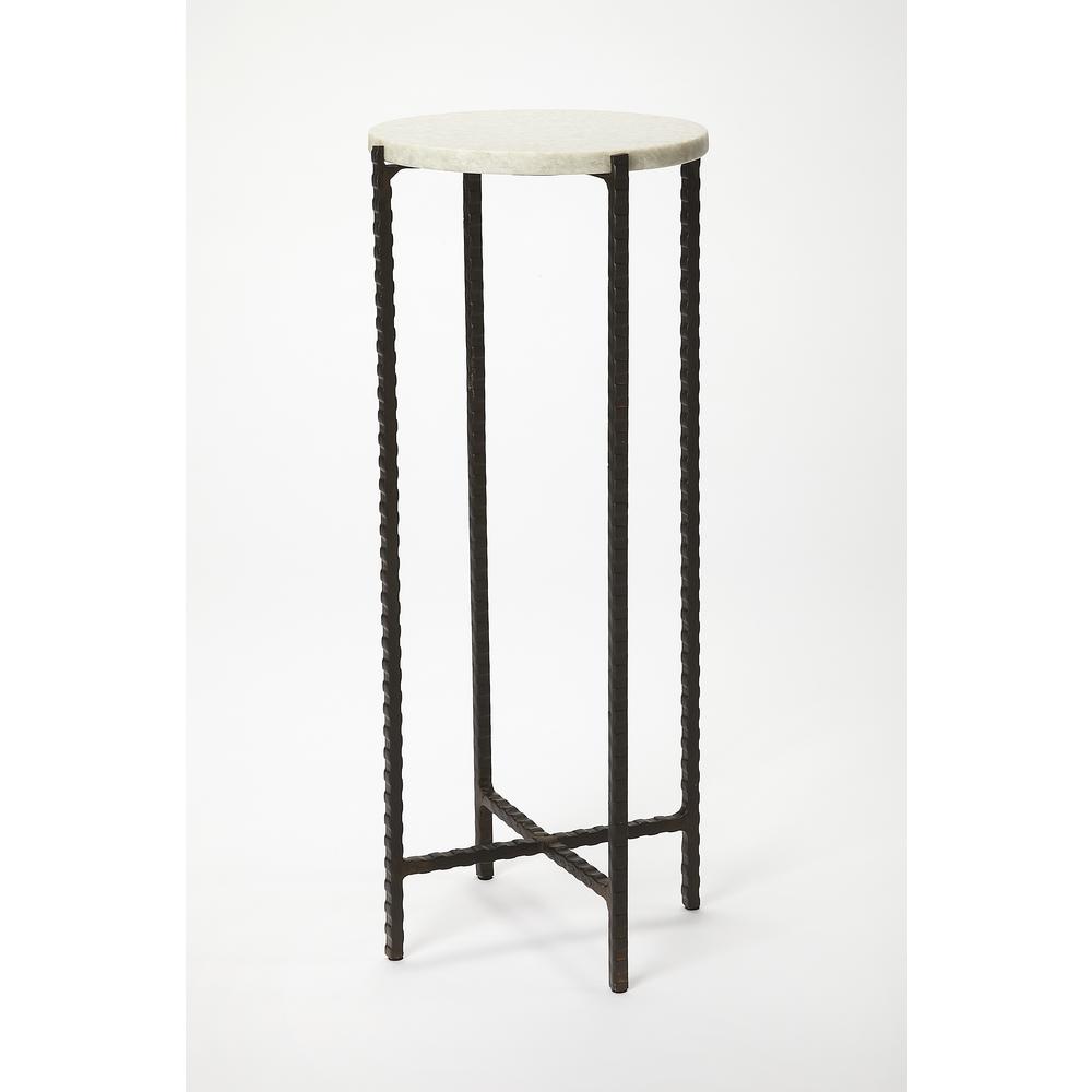 Nigella Marble and Cross Legs Side Table, Multi-Color. Picture 3