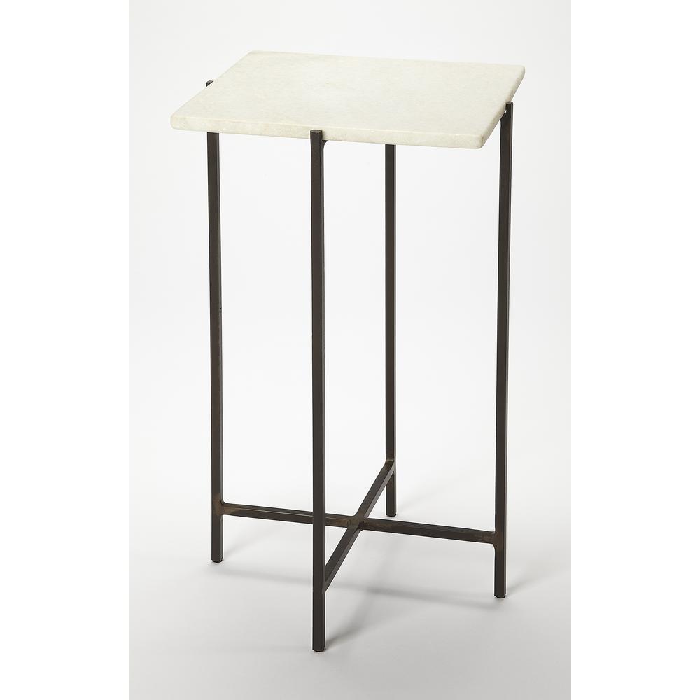 Nigella Square Marble & Metal Side Table, Multi-Color. Picture 1