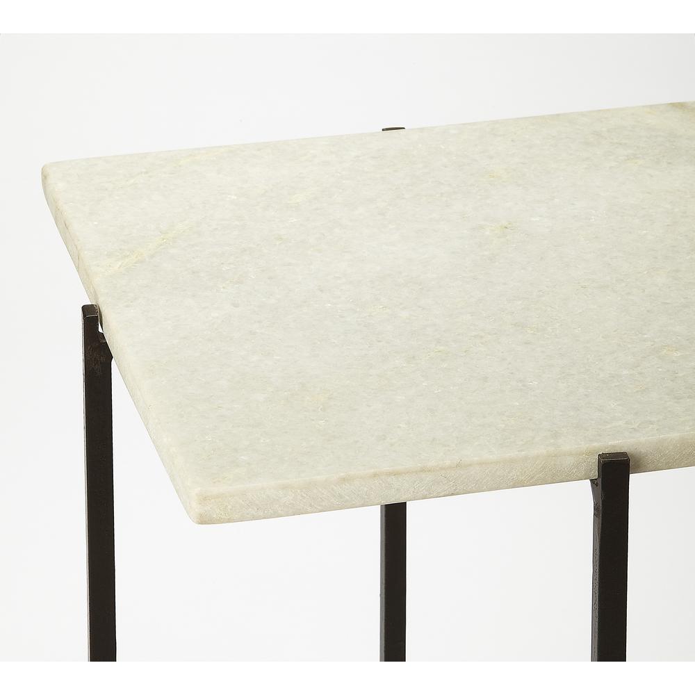 Nigella Square Marble & Metal Side Table, Multi-Color. Picture 3