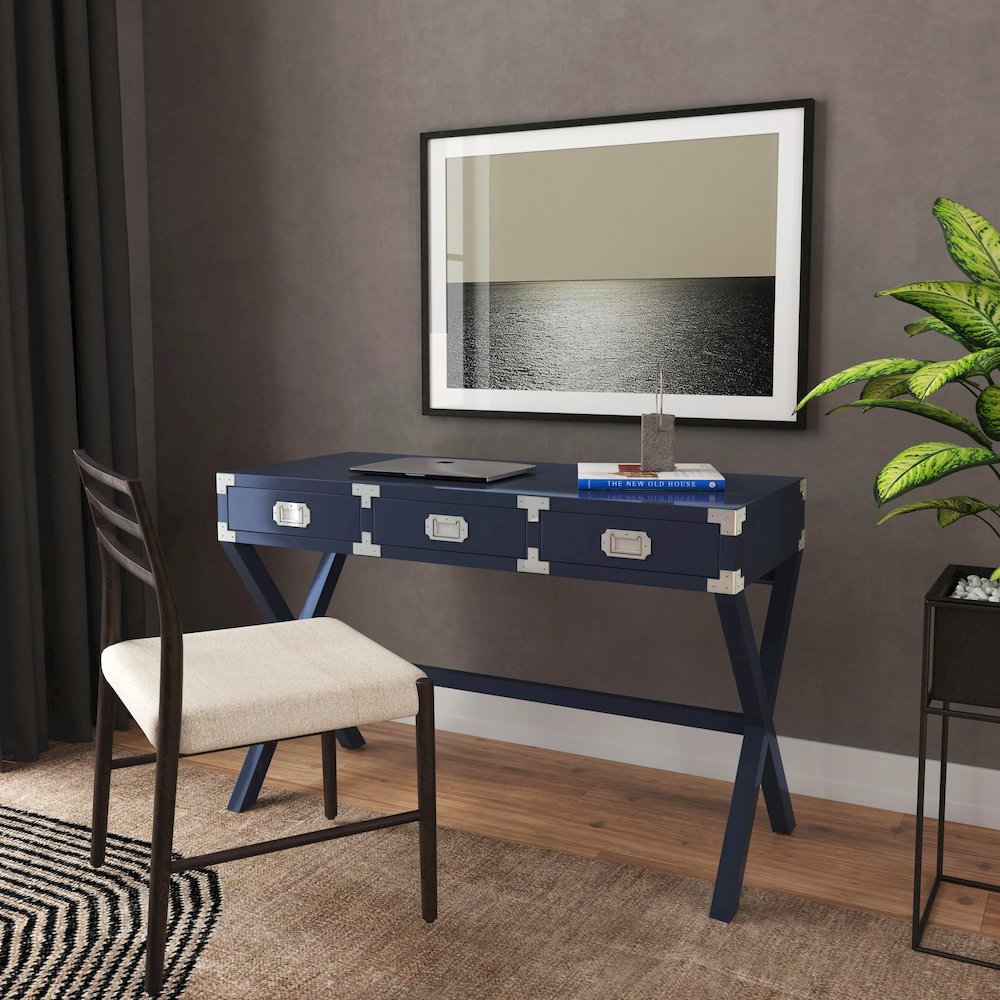 Anew Campaign Writing Desk, Blue. Picture 6
