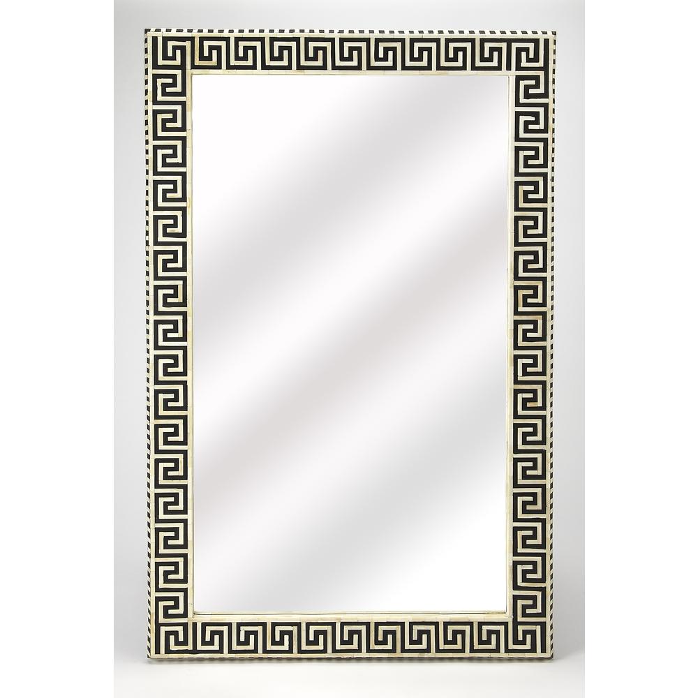 Eternity Bone Inlay Wall Mirrored, Black and White. Picture 1