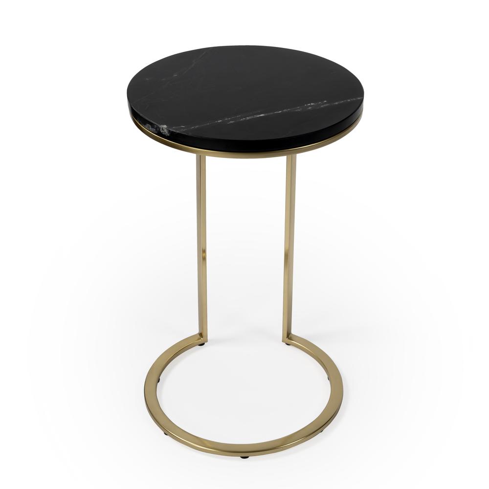 Shounderia Marble Side Table, Black. Picture 2