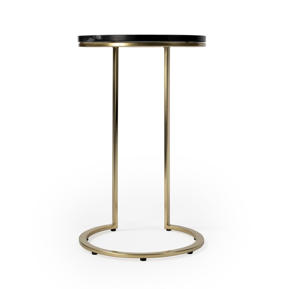 Shounderia Marble Side Table, Black. Picture 3