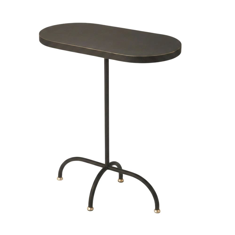 Geometric End Table, Industrial Oval Accent Side Table for Living Room. Picture 5