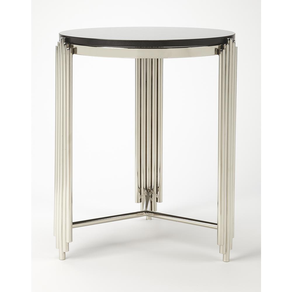 Khalifa Granite End Table, Black. Picture 2