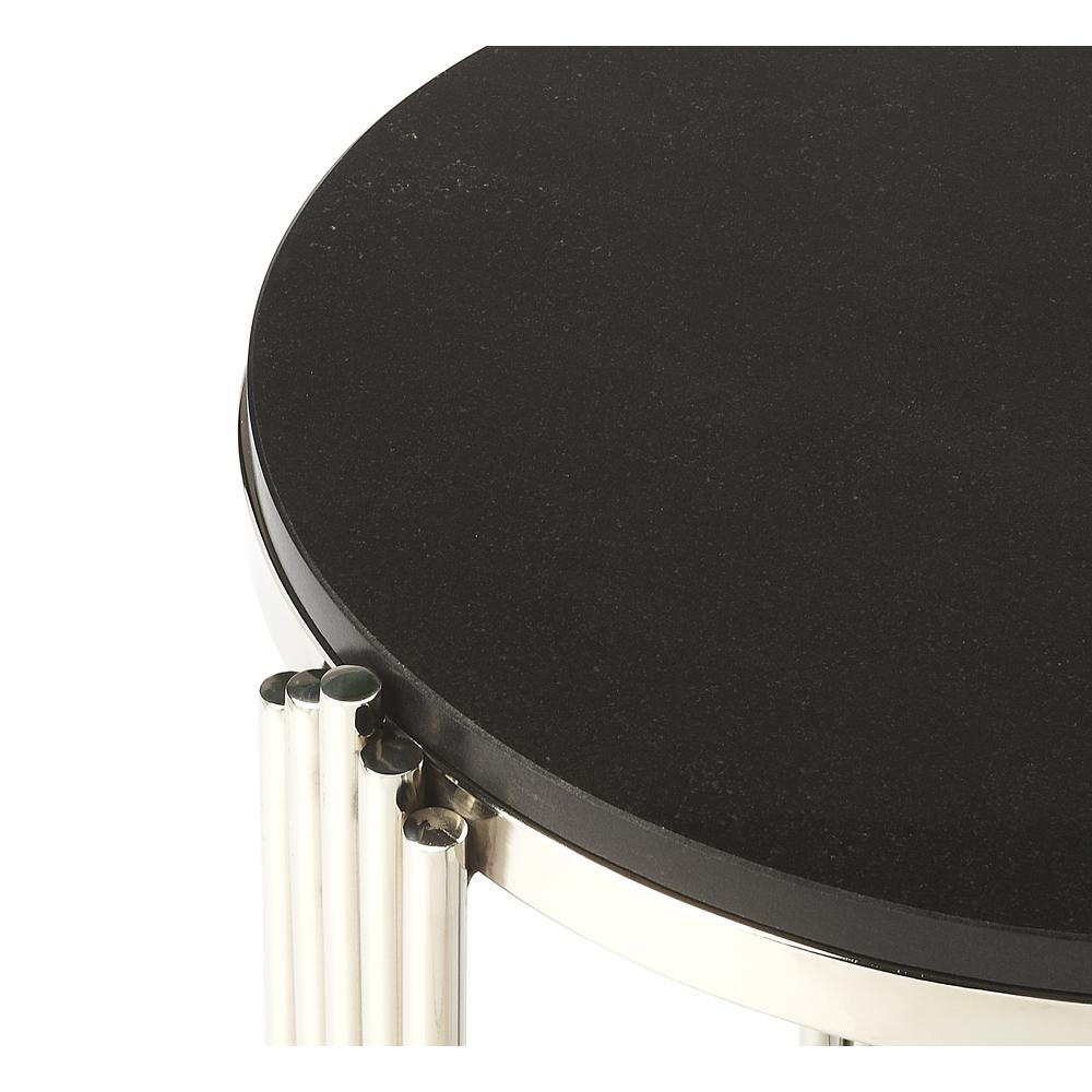 Khalifa Granite End Table, Black. Picture 3