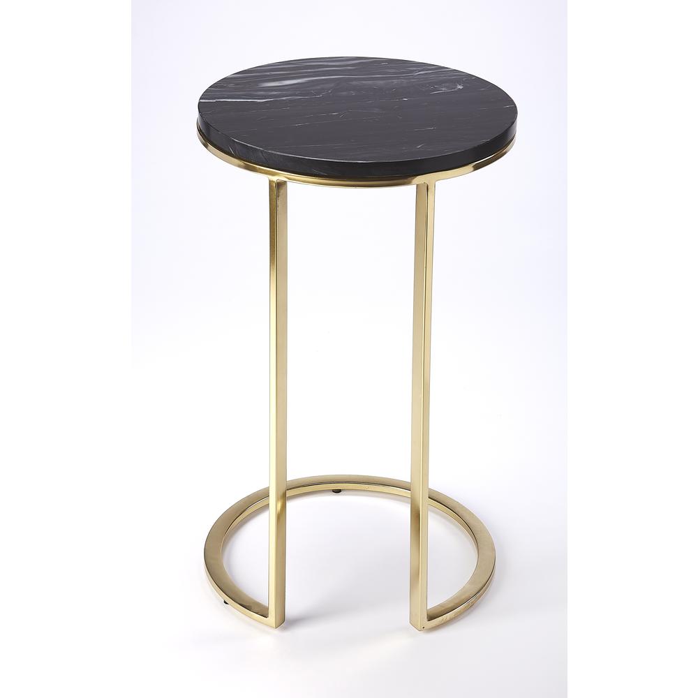 Martel Marble & Metal Side Table, Multi-Color. Picture 2