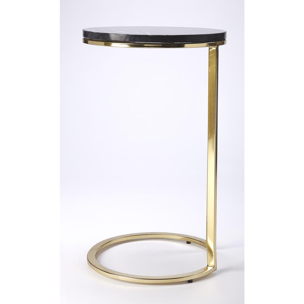 Martel Marble & Metal Side Table, Multi-Color. Picture 3
