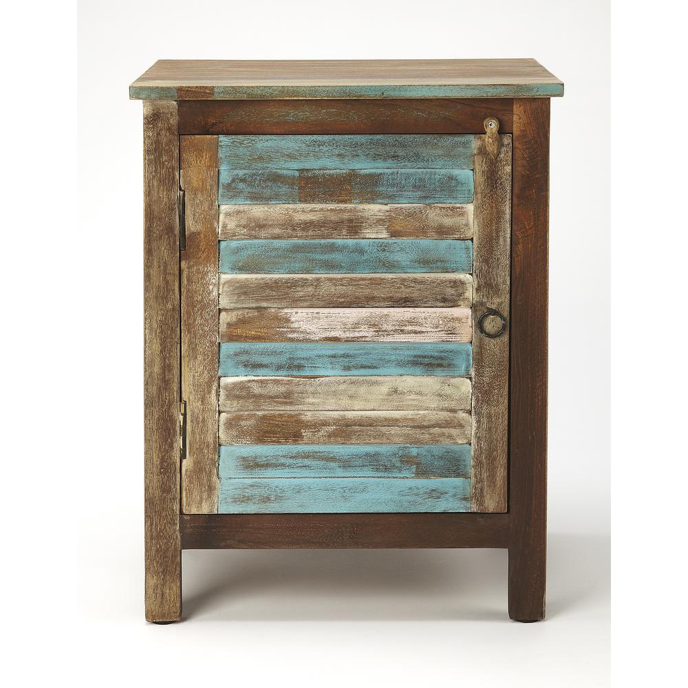 Rustic Shutter Painted Accent Cabinet, Multi-Color. Picture 3