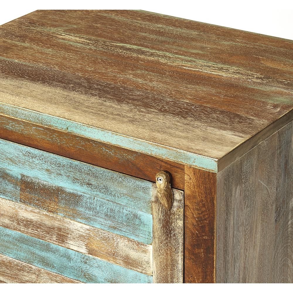 Rustic Shutter Painted Accent Cabinet, Multi-Color. Picture 4