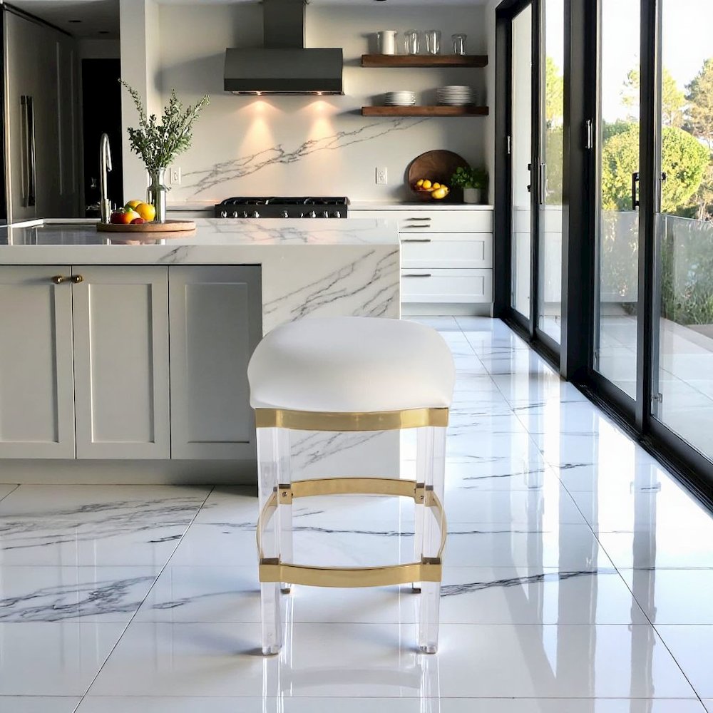 Clear Chair Acrylic Stool White Acrylic Furniture Acrylic Chair Stool. Picture 3