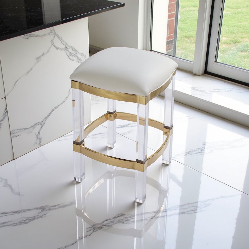 Clear Chair Acrylic Stool White Acrylic Furniture Acrylic Chair Stool. Picture 2