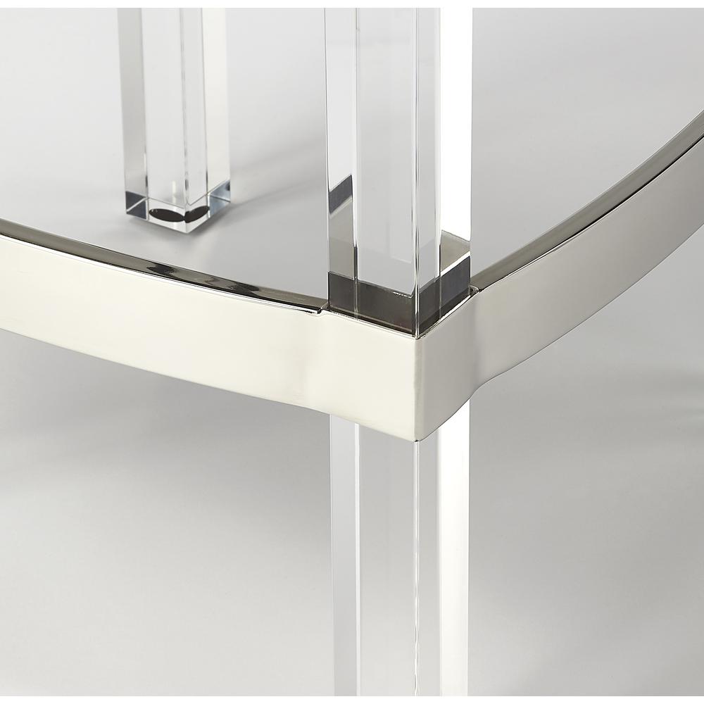 Jordan Acrylic & Leather 24" Counter Stool, White. Picture 3