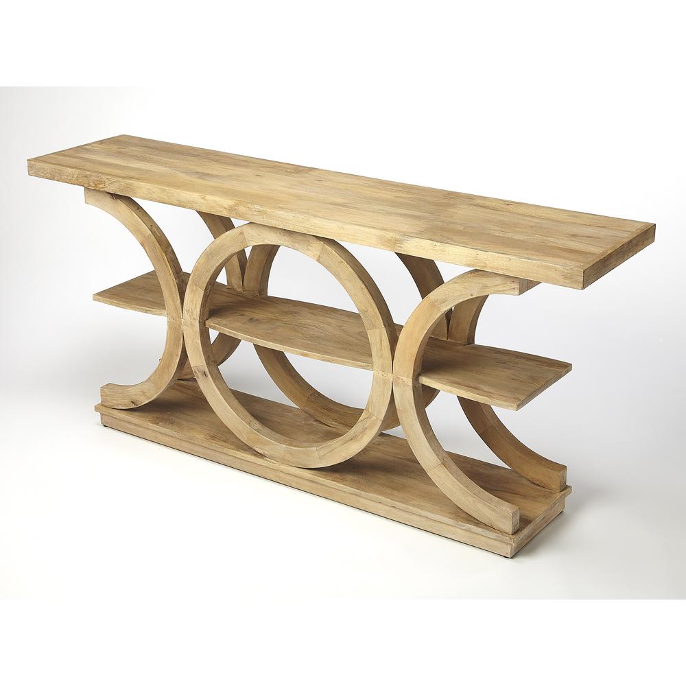 Stowe Rustic Modern Console Table, Light Brown. Picture 1
