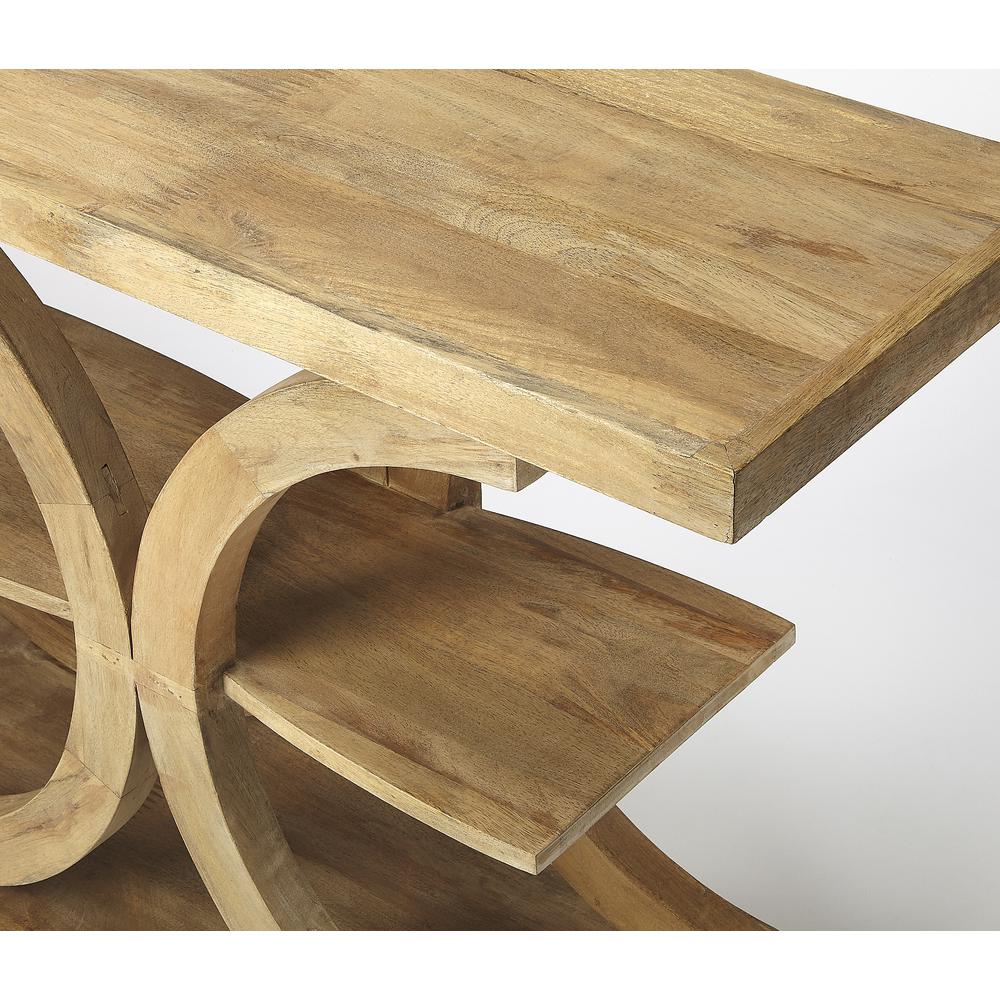 Stowe Rustic Modern Console Table, Light Brown. Picture 3