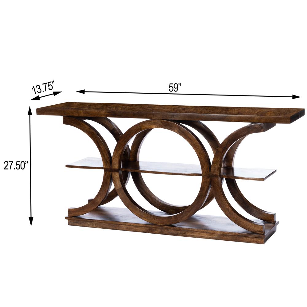 Stowe Rustic Console Table, Medium Brown. Picture 9