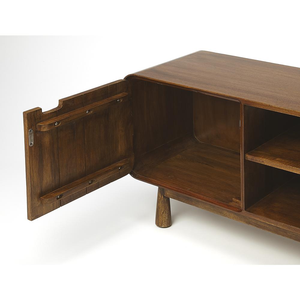 Drayton Modern Wood 49.5" TV Stand, Medium Brown. Picture 3