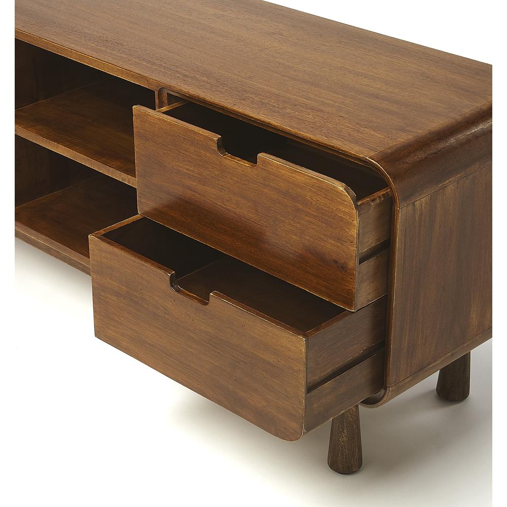 Drayton Modern Wood 49.5" TV Stand, Medium Brown. Picture 4