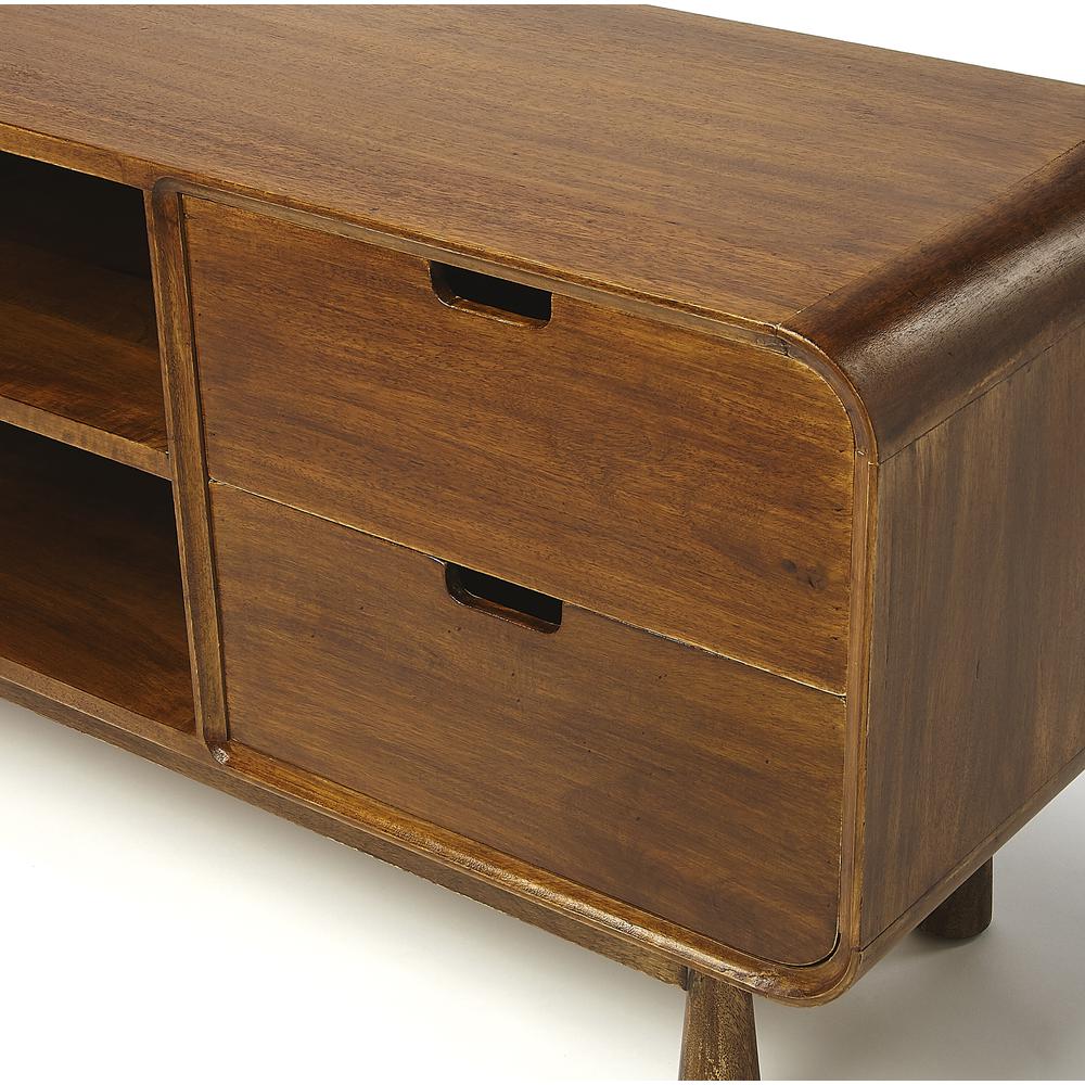 Drayton Modern Wood 49.5" TV Stand, Medium Brown. Picture 5