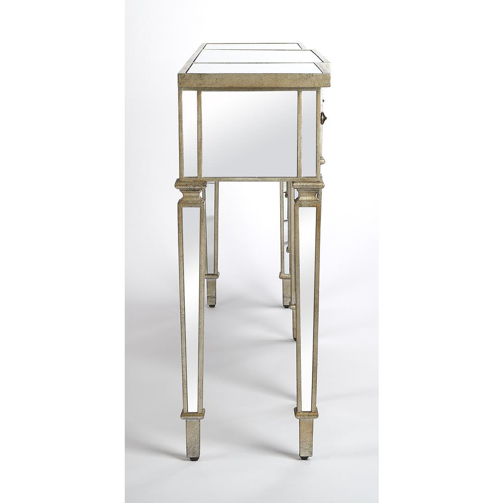 Hayworth Mirrored Console Table, Silver. Picture 8
