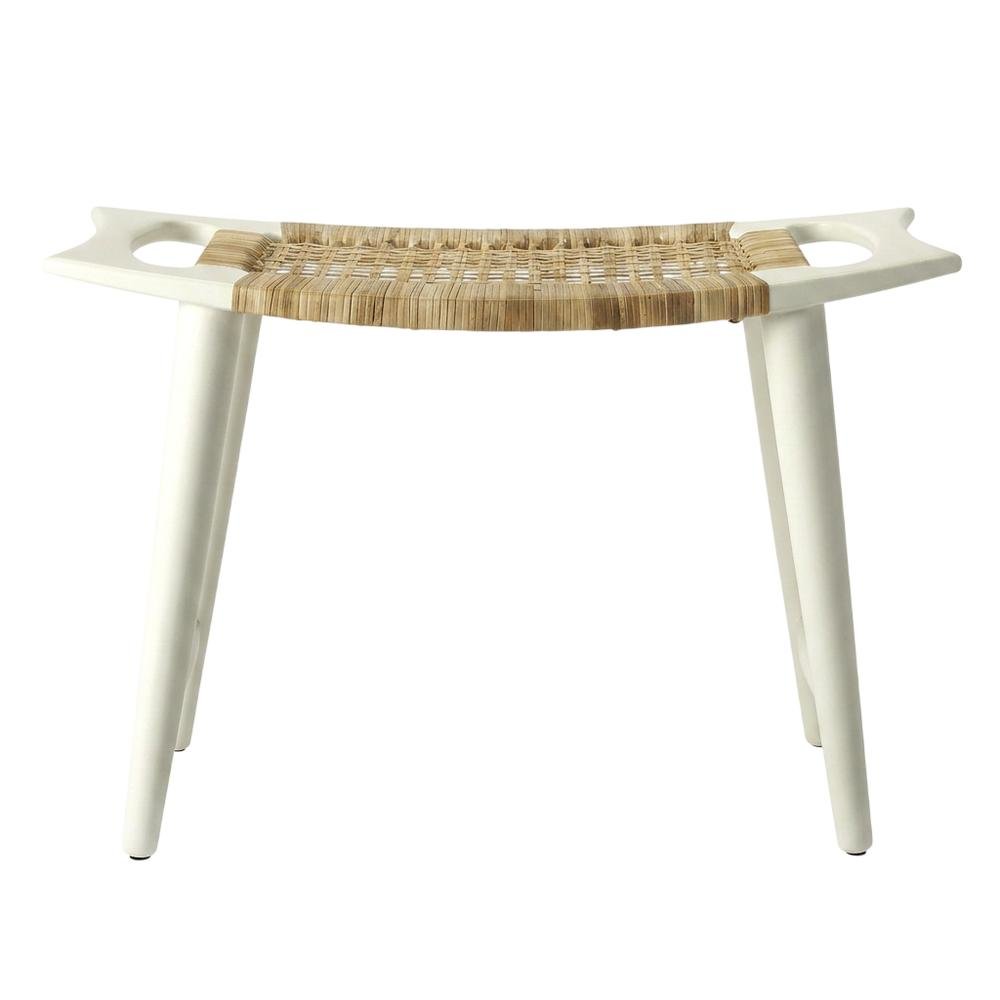 Distressed Wood Accent Stool, Coastal Style Accent Seating for Living Room. Picture 1