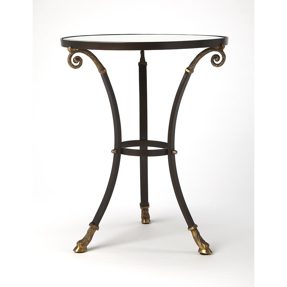 Meurice Glass & Metal Side Table, Black. Picture 2