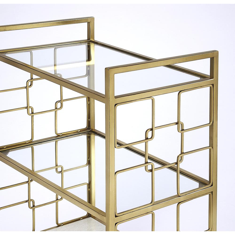 Arcadia Polished Bar Cart, Gold. Picture 5