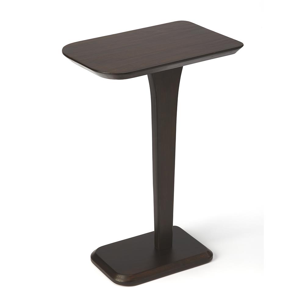 Patton  Pedestal Side Table, Dark Brown. Picture 1