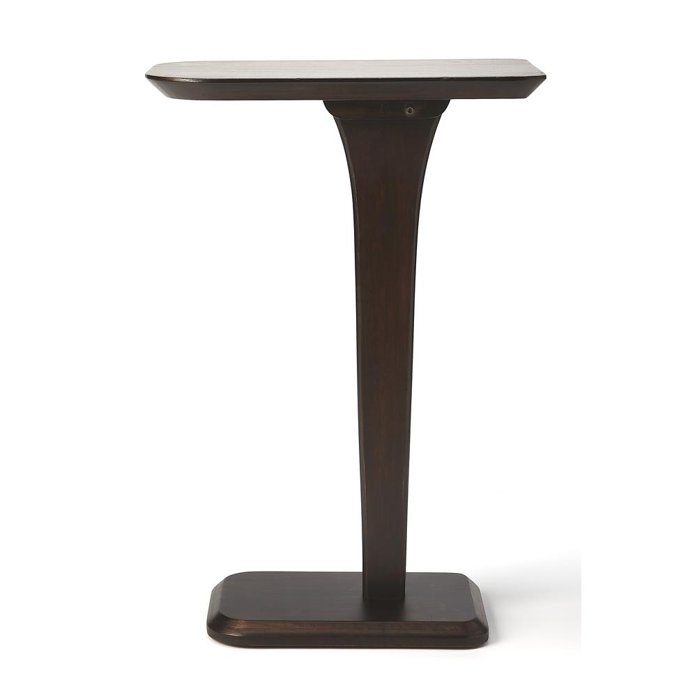 Patton  Pedestal Side Table, Dark Brown. Picture 2