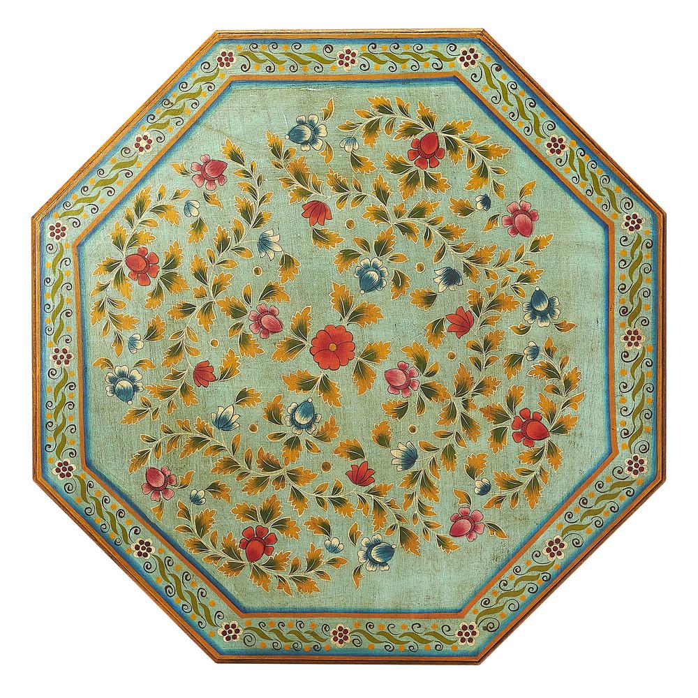 Priya Hand Painted Coffee Table, Green. Picture 4