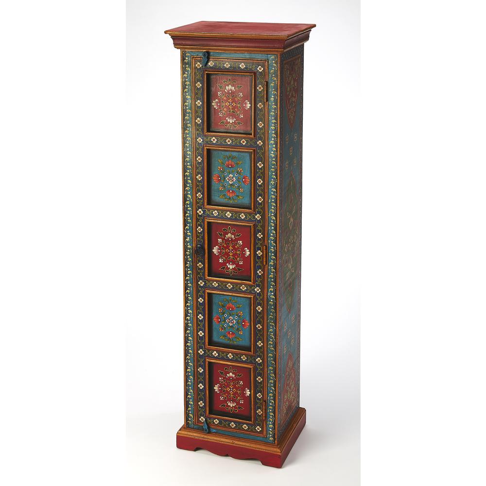 Amir Hand Painted Tall Cabinet, Multi-Color. Picture 1