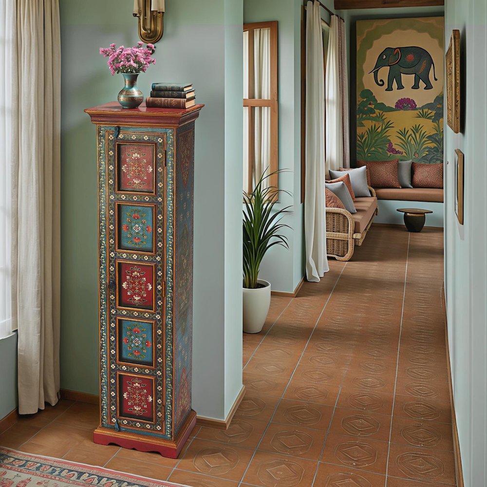 Amir Hand Painted Tall Cabinet, Multi-Color. Picture 2