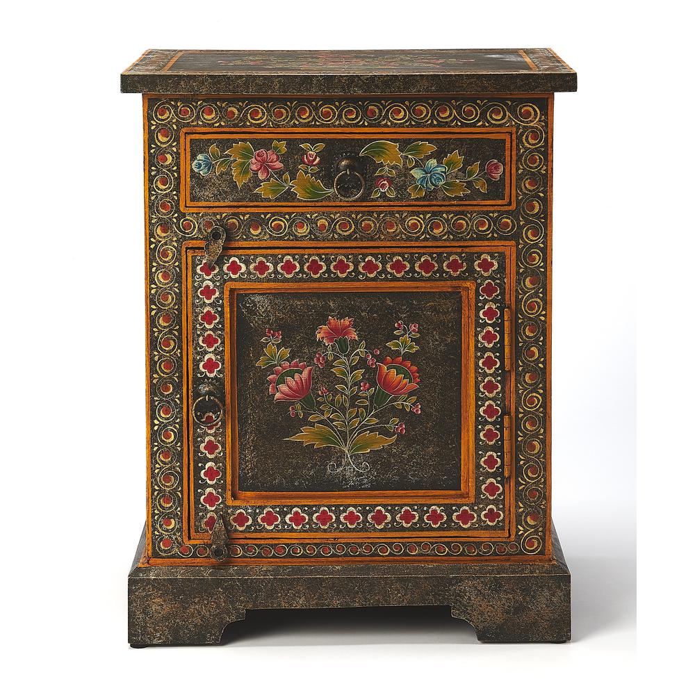 Bihar Hand Painted Chest, Multi-Color. Picture 3