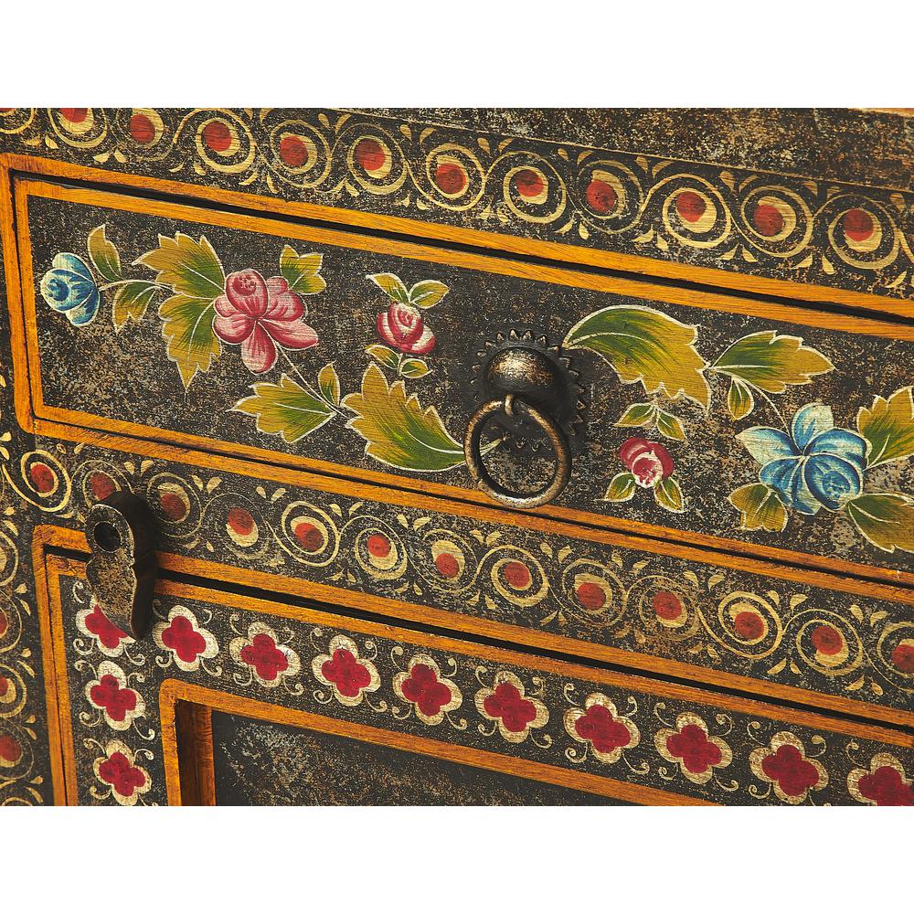 Bihar Hand Painted Chest, Multi-Color. Picture 7
