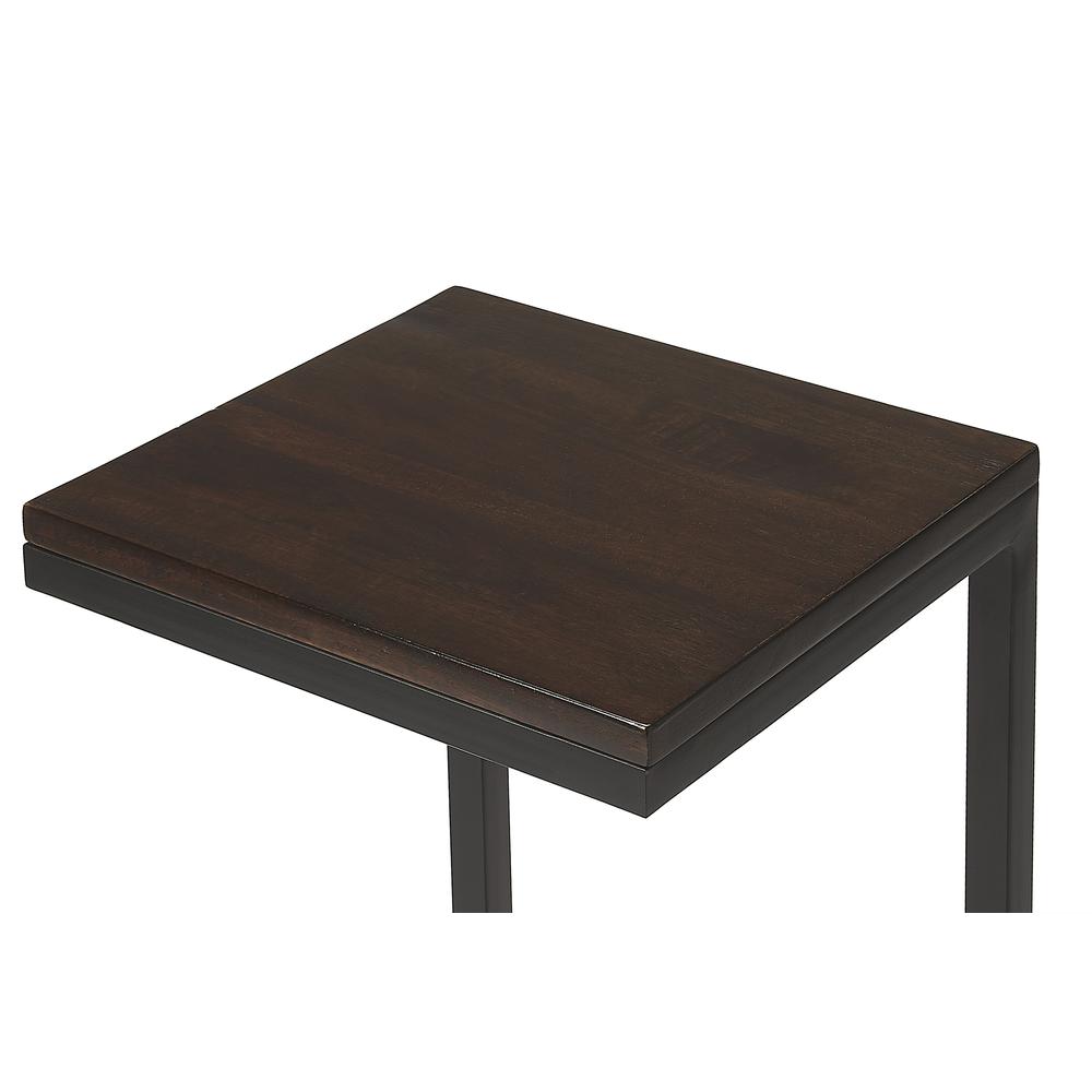 Kilmer Wood & Metal Finsih Side Table, Dark Brown. Picture 2