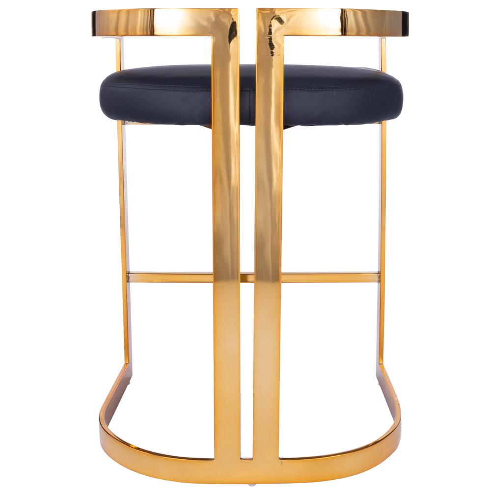 Clarence & Faux Leather 25" Counter Stool, Gold. Picture 3