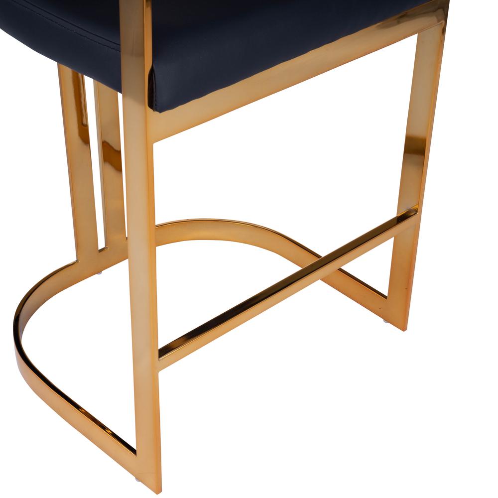 Clarence & Faux Leather 25" Counter Stool, Gold. Picture 5