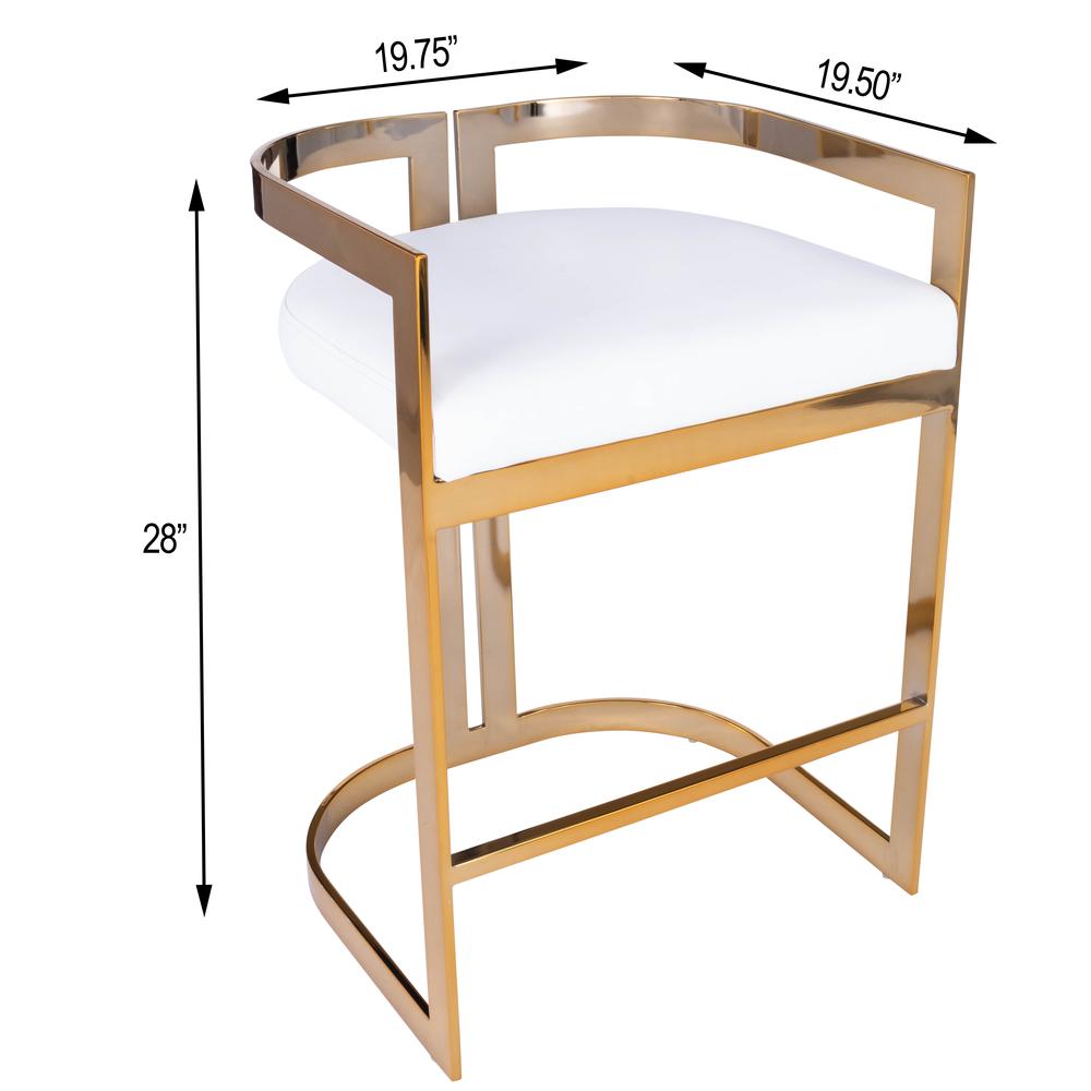 Clarence Faux Leather 25" Counter Stool, Gold. Picture 6