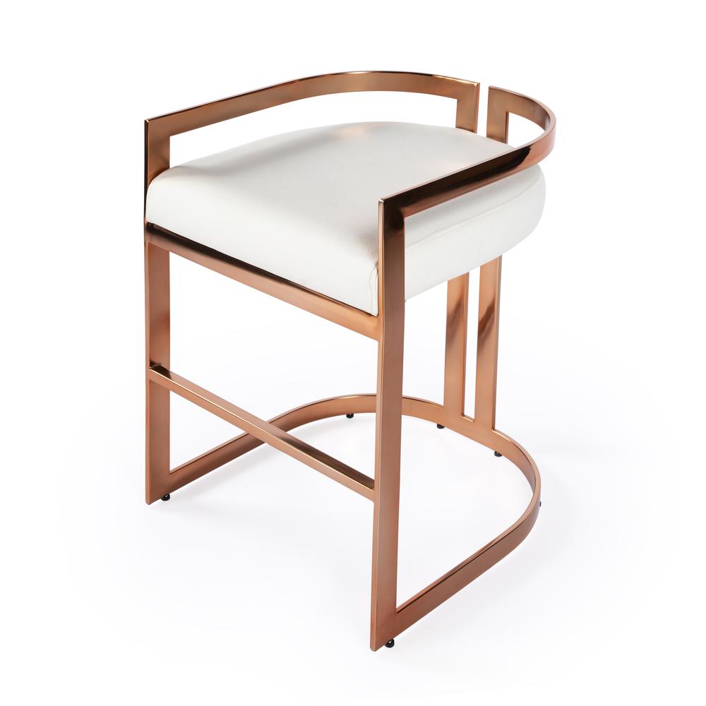 Clarence Faux Leather 25" Counter Stool, Gold. Picture 3