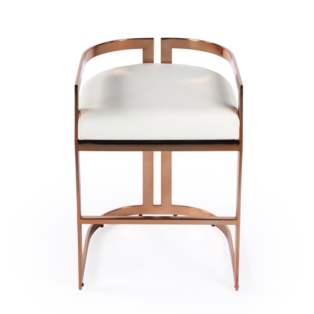 Clarence Faux Leather 25" Counter Stool, Gold. Picture 4