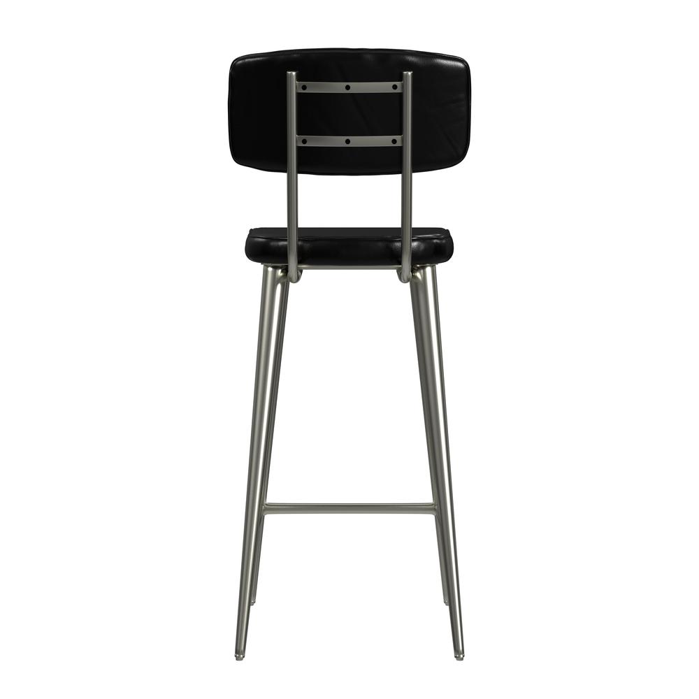 Saddle Leather Rectangular 26" Counter Stool, Black. Picture 4