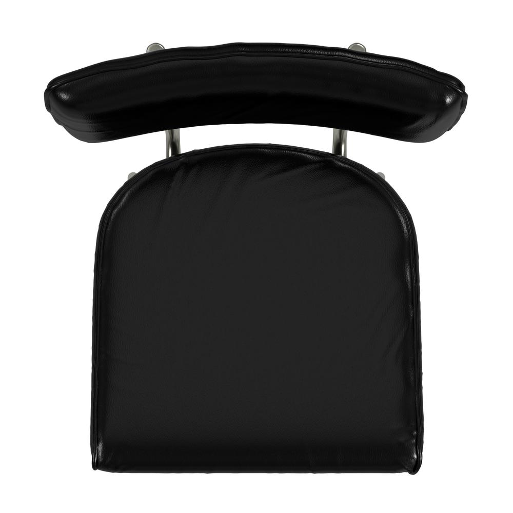 Saddle Leather Rectangular 26" Counter Stool, Black. Picture 5