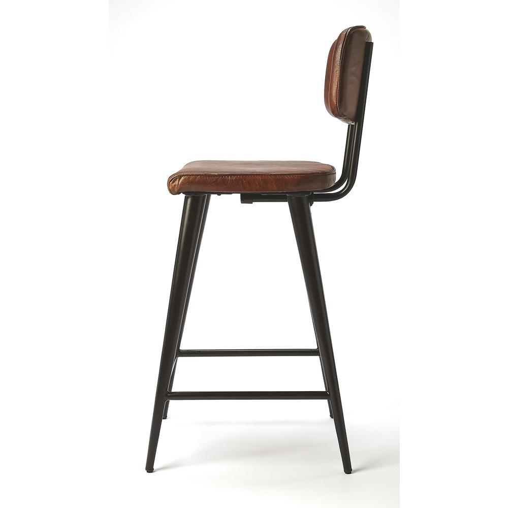 Saddle Leather 26" Counter Stool, Dark Brown. Picture 5