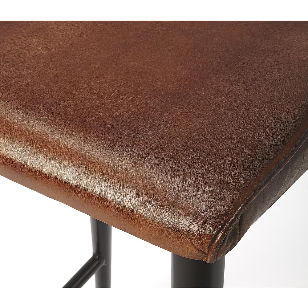 Saddle Leather 26" Counter Stool, Dark Brown. Picture 8