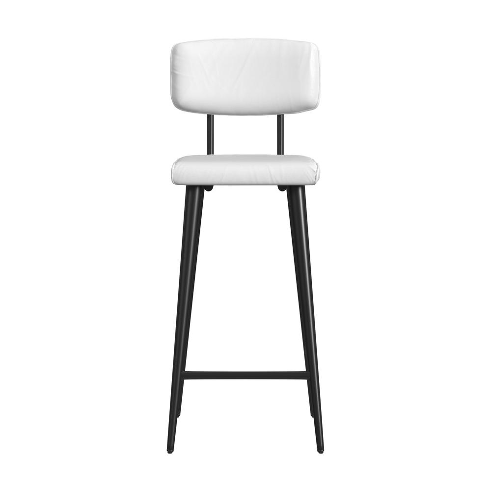 Saddle Leather Rectangular 26" Counter Stool, White. Picture 2