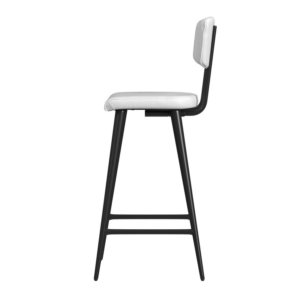 Saddle Leather Rectangular 26" Counter Stool, White. Picture 3