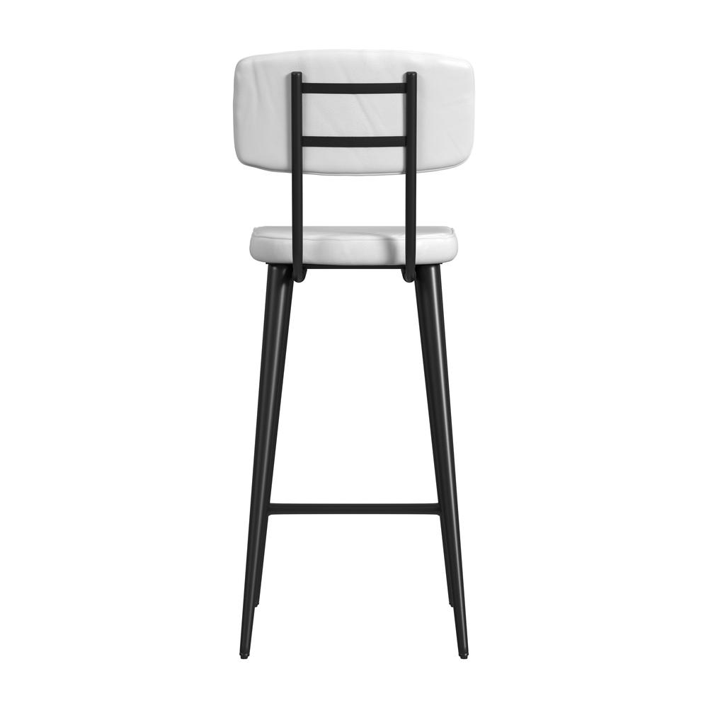 Saddle Leather Rectangular 26" Counter Stool, White. Picture 4